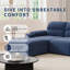 Canapé modulaire moderne en forme de L, canapé Cloud 105 po, bleu-357100822