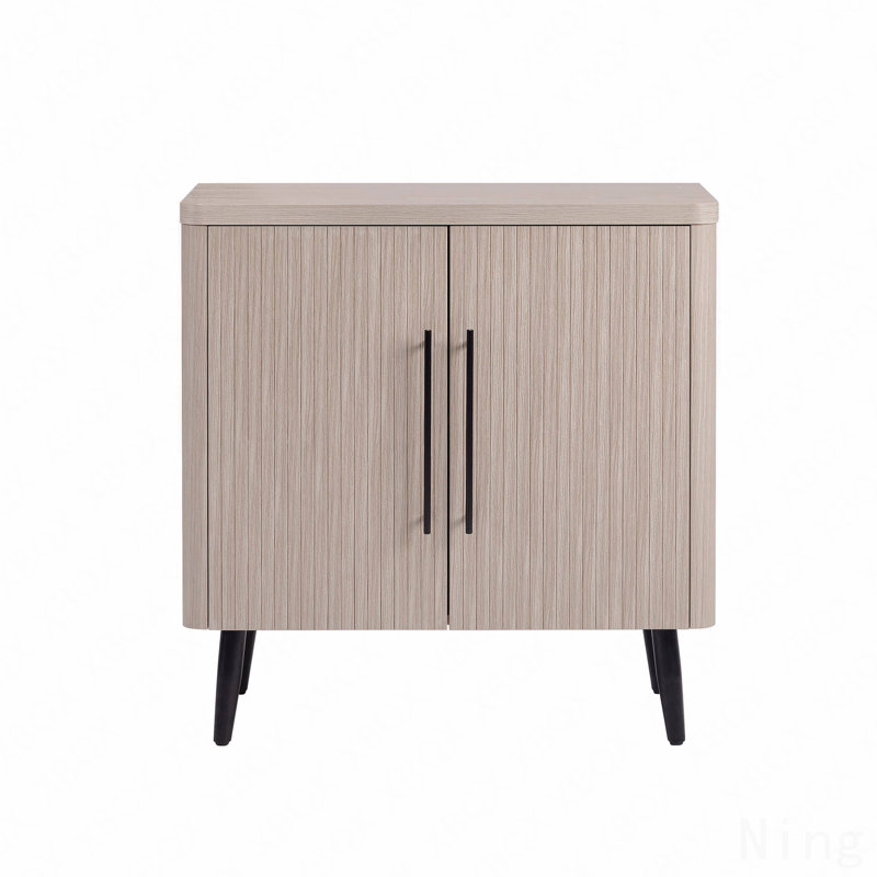 Armoire d'appoint cannelée 31 ", Black