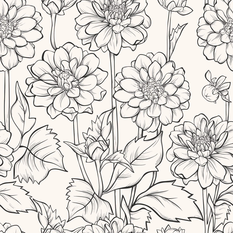 Montavis Peel & Stick Floral Tile, 126" L x 24" W