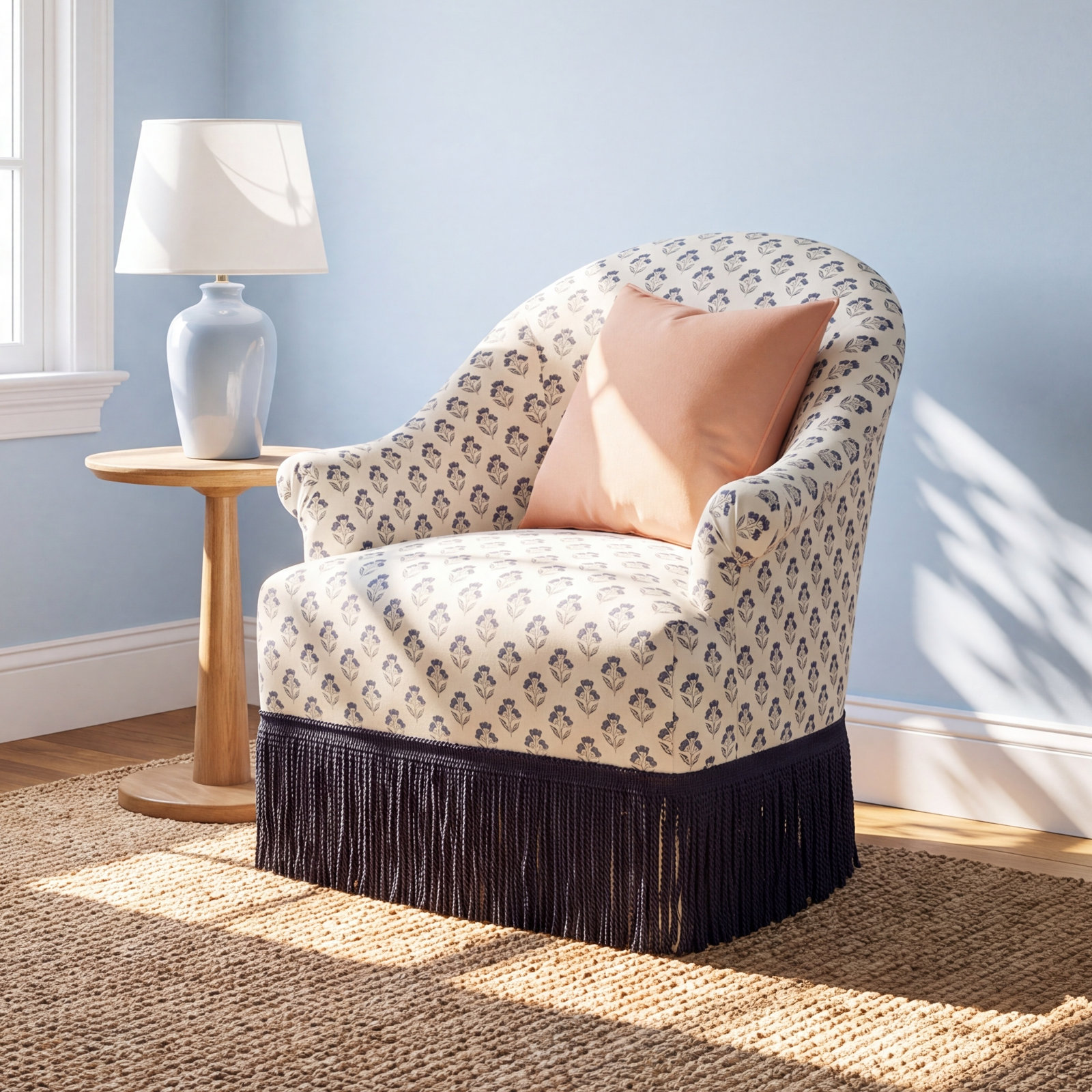 Stoffer Home x Cloth & Co. Marie Swivel Armchair, Francie Blue