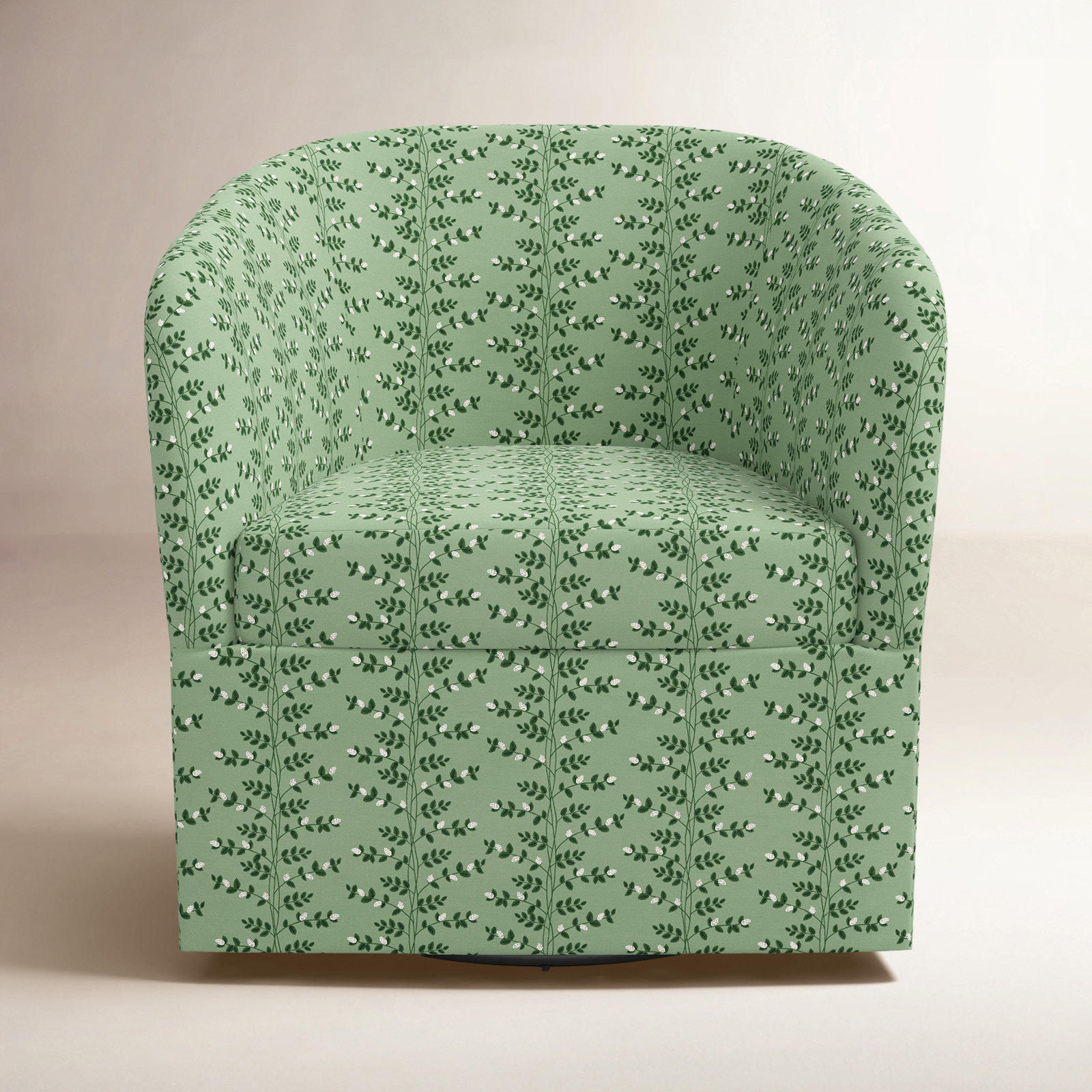 Rifle Paper Co. x Cloth & Company Pembroke Swivel Armchair, Climbing Vines Green