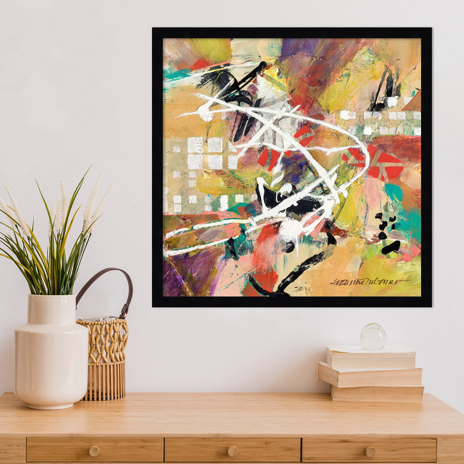 Sutter "Boogie" Print by Suzanne McCourt, 21" H x 21" W, Black
