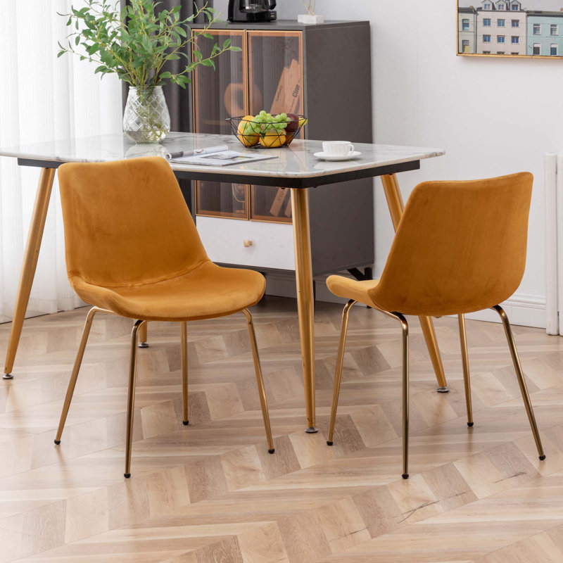 Chaise de salle à manger en velours