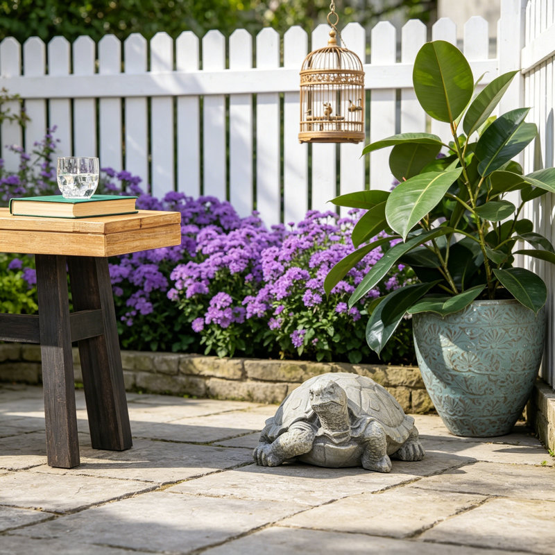 Statue tortue d'extérieur, gris foncé, sans assemblage requis