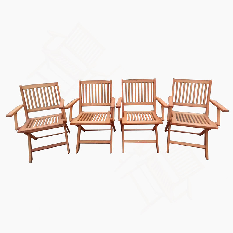 Ensemble de salle à manger pliable pour patio, 4 chaises pliantes, intérieur et extérieur universel, teck