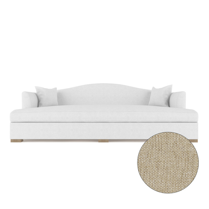 Horatio Camelback Taper Curved-Arm Daybed, Vintage Leather Pumice, Weathered