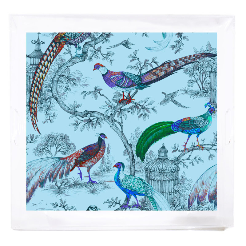 Sauvage Acrylic Square Decorative Tray, Wedgewood