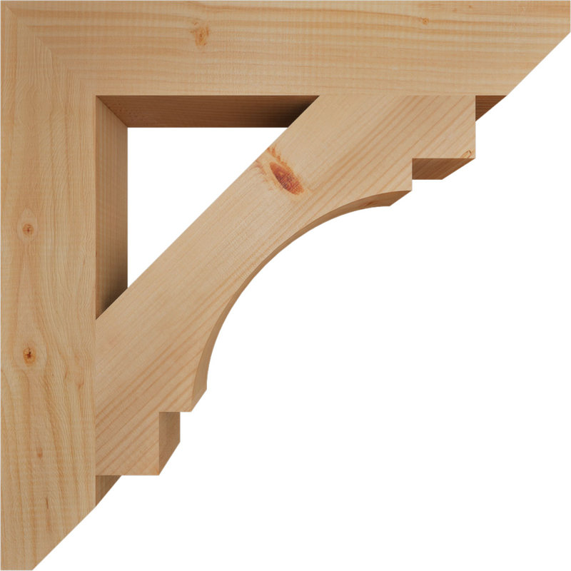 Support en bois / corbeau, Douglas (lisse), H 24 po x l 3,5 po x P 24 po