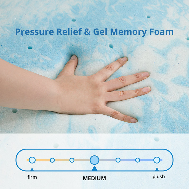 Covered 2" Memory Foam Mattress Topper with Adjustable Straps, California King