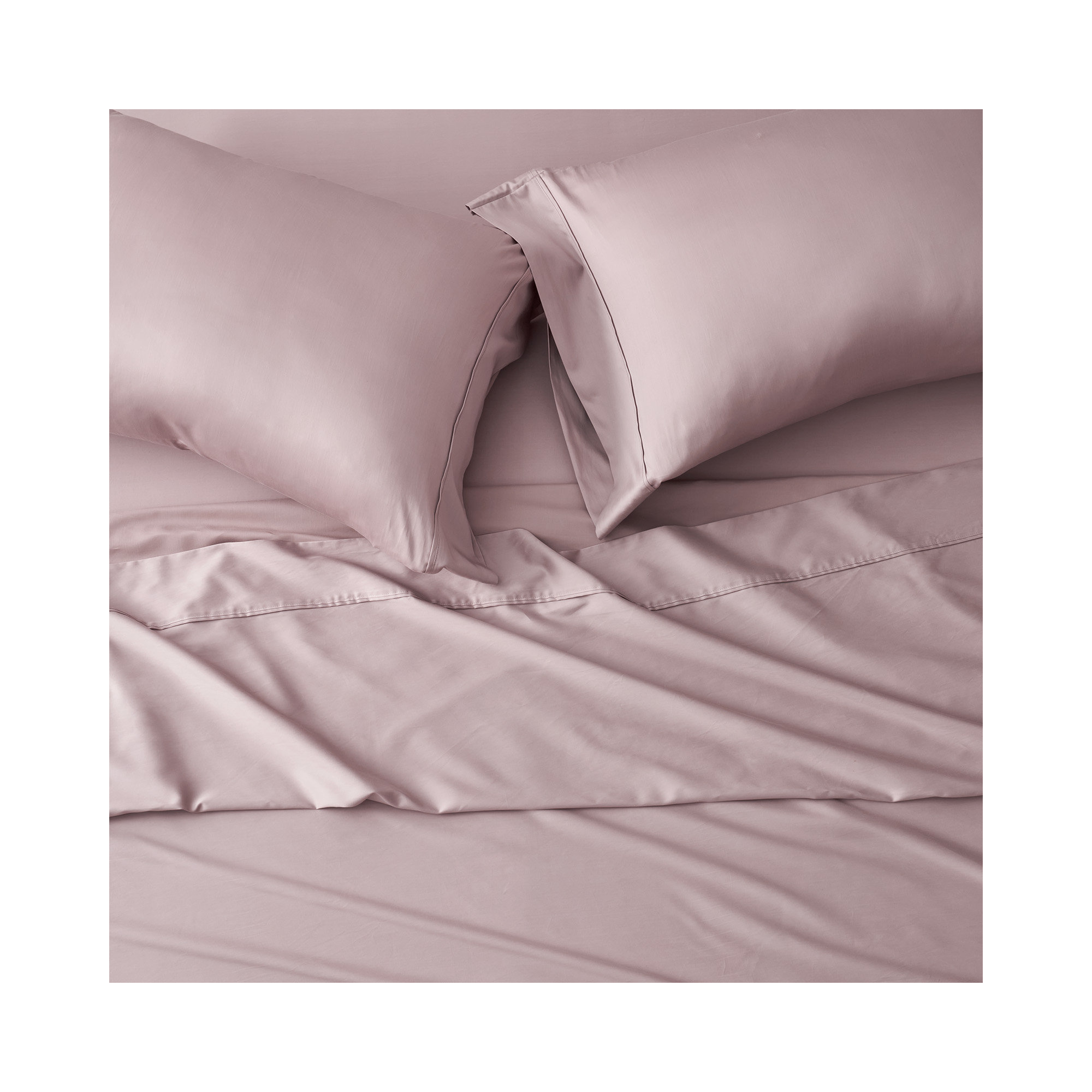 Cotton Tencel Sheet Set, Mauve Pink, King Sheet Set with 3 Additional Pieces