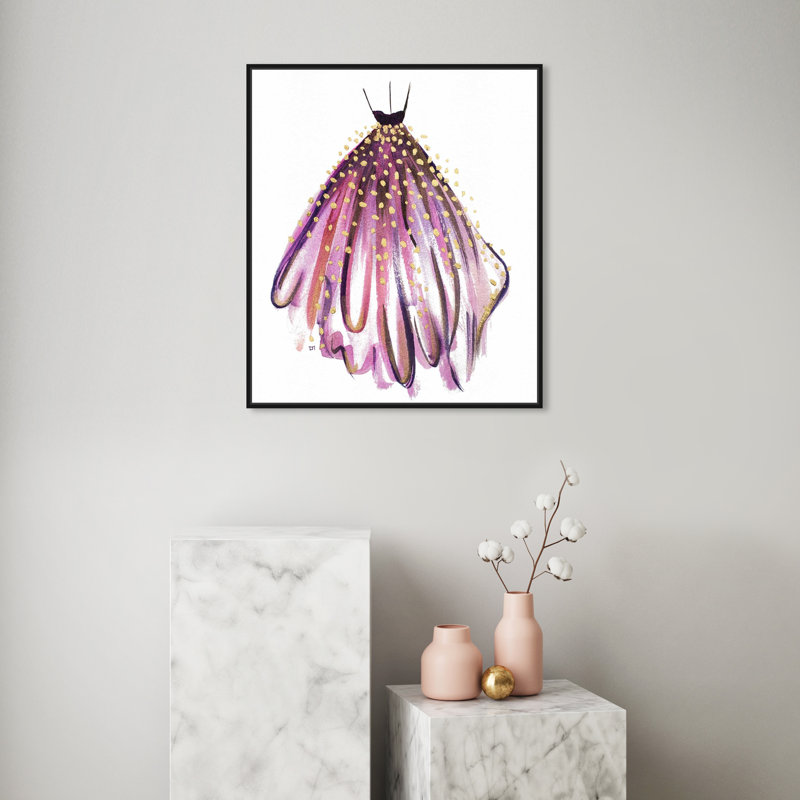 Mauve - peinture, H 31 po x l 25 po x P 1,75 po, Cadre en bois noir