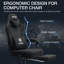Fauteuil inclinable ergonomique en tissu et jeu de course avec coussin lombaire vibrant-503636464