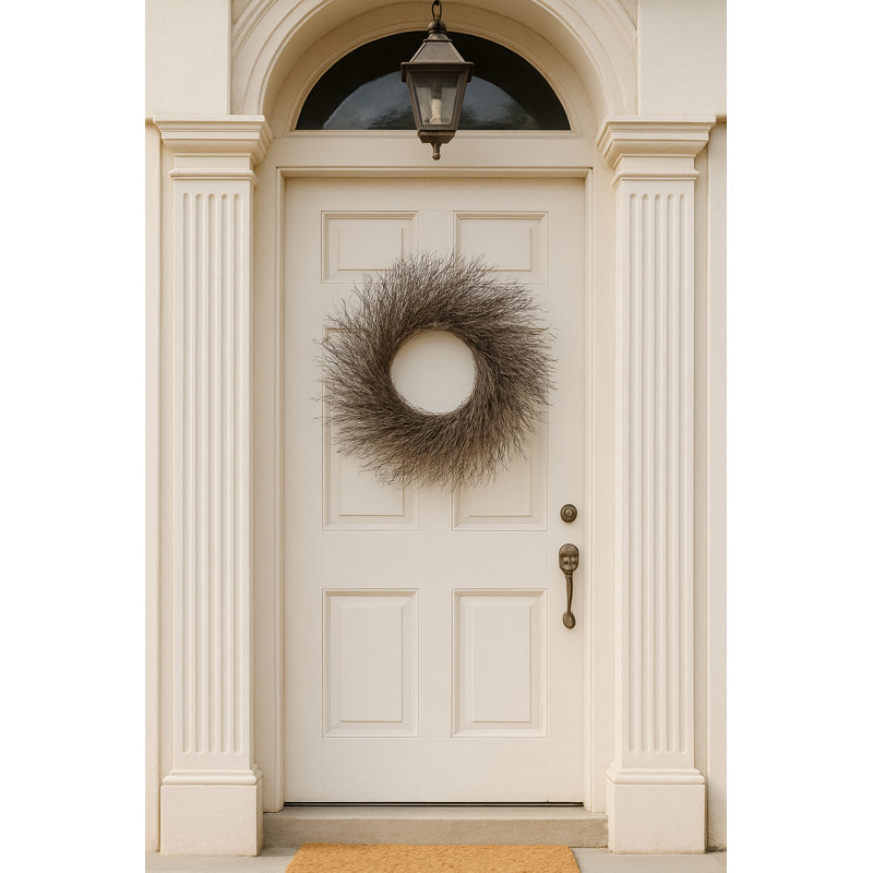 Dried Natural Quail Brush Twigs 22" Fall Wreath
