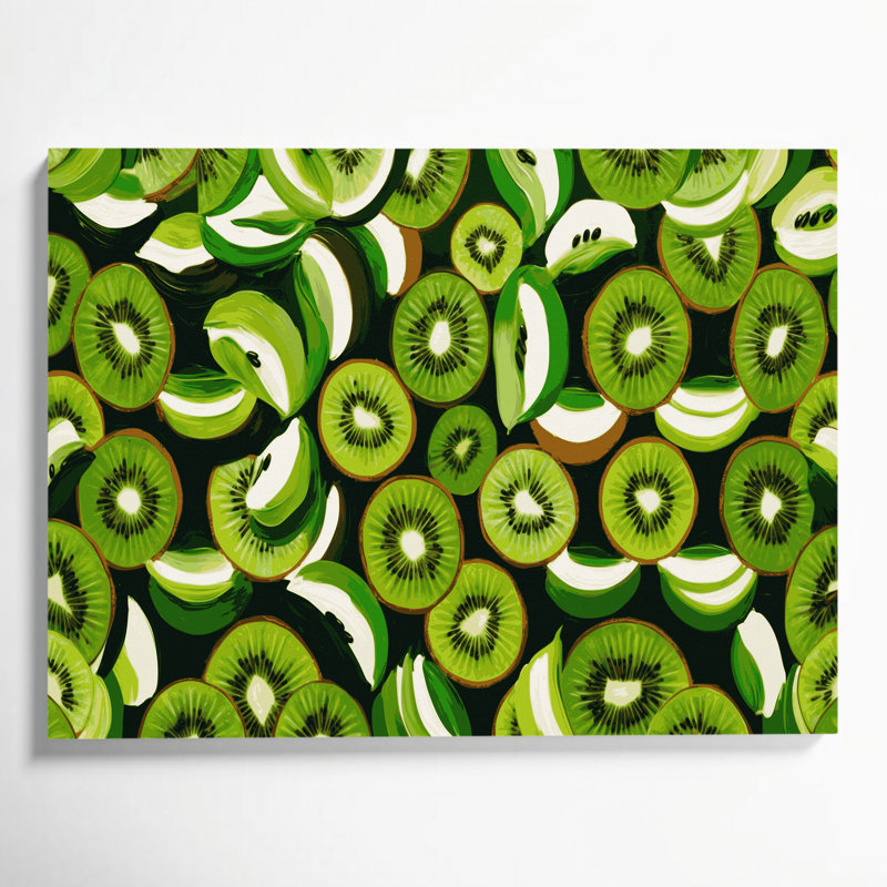 Fruit Kiwi Green Canvas Wall Art