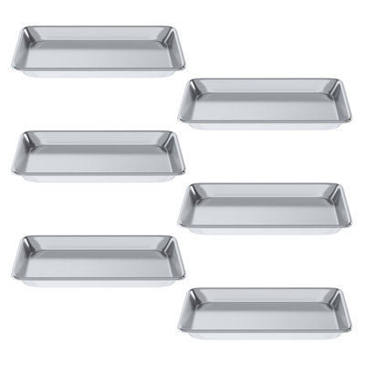 13 in. x 10 in. 19 Gauge Quarter Size Aluminum Bun / Sheet Pan. Pack Of 6