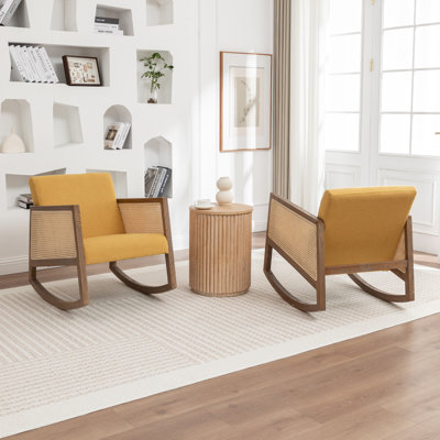 Chinnor Rocking Armchair With Rattan Armrests