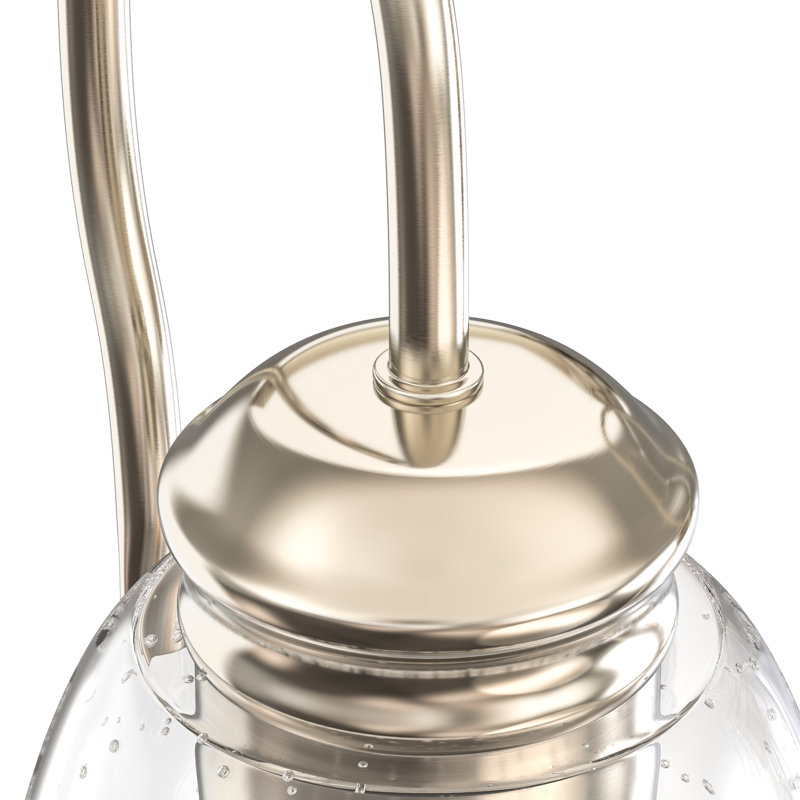 Dimmable Vanity Light With Seeded Glass Shade