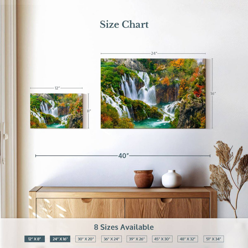 Automne cascades de Plitvice, H 16 po x l 24 po
