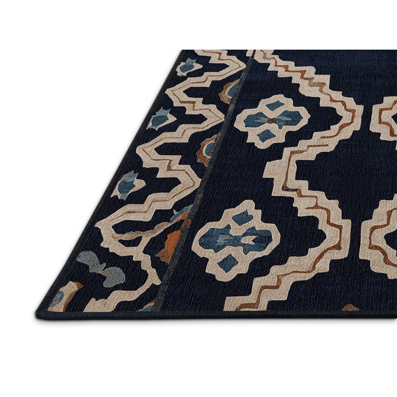 Tapis gris lavable à la machine, Rond 8 pi