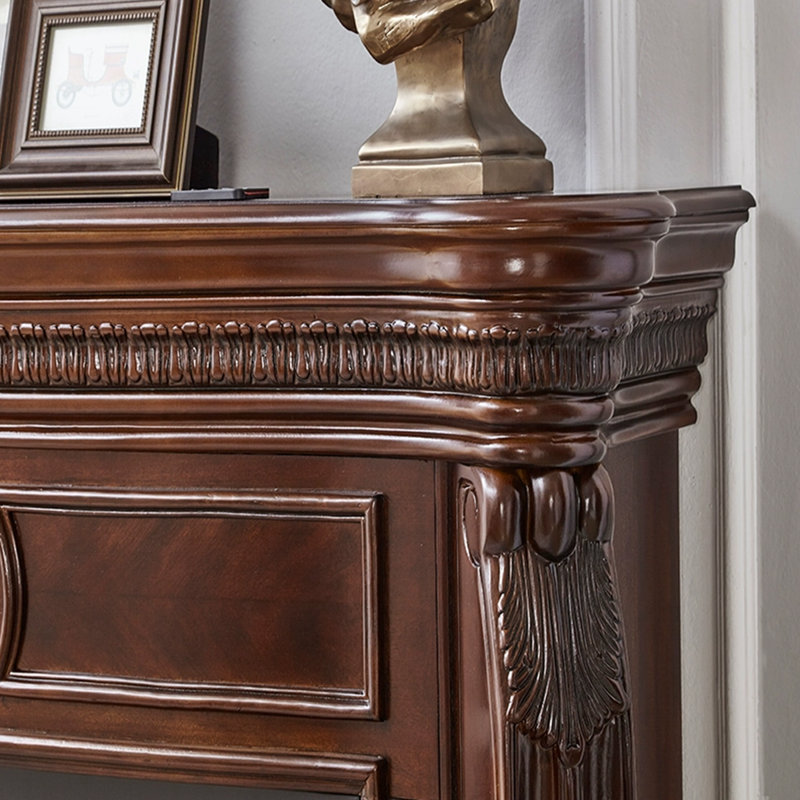 Foyer électrique en bois massif Nut-Brown