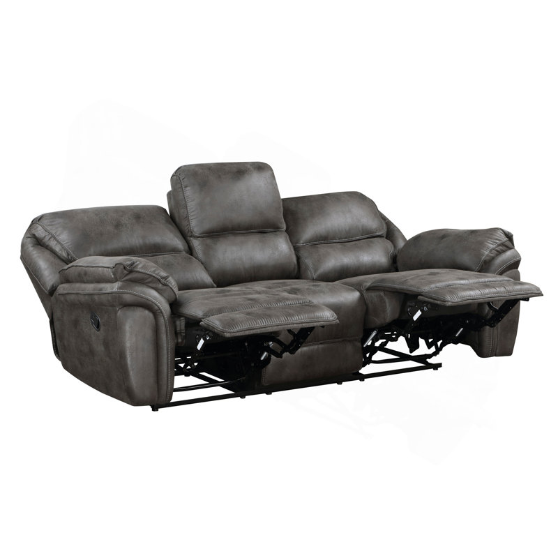 Ensemble de canapé de salon moelleux 2 pièces avec canapé inclinable et causeuse gris, Gray