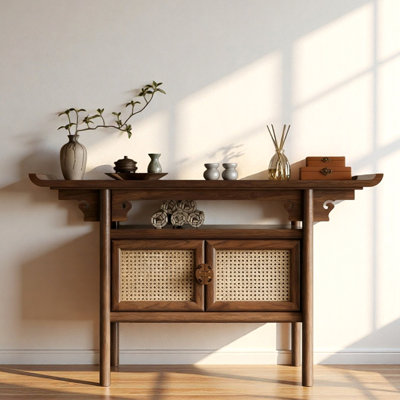 New Chinese Style Solid Wood Entrance Table
