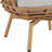 Ellis Outdoor Wicker High-Back Swivel Lounge Chair, Teak Finished Leg, Light Brown Faux Rattan And Beige Cushion