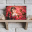 Japanese Kimono Red Lilies Contemporary Wall Art Print-2063083185