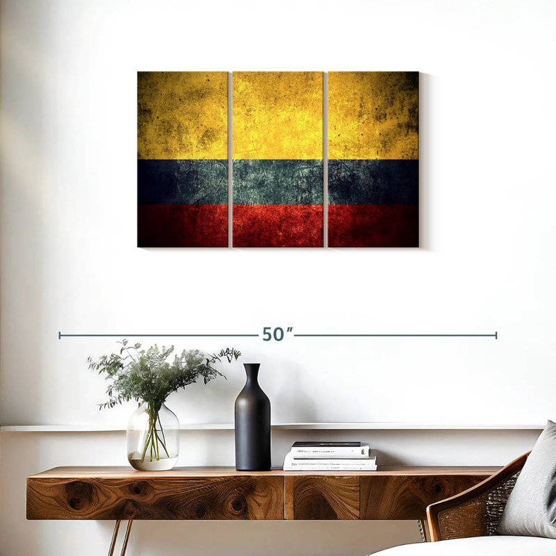 Grunge Colombian Flag, 20" H x 33" W