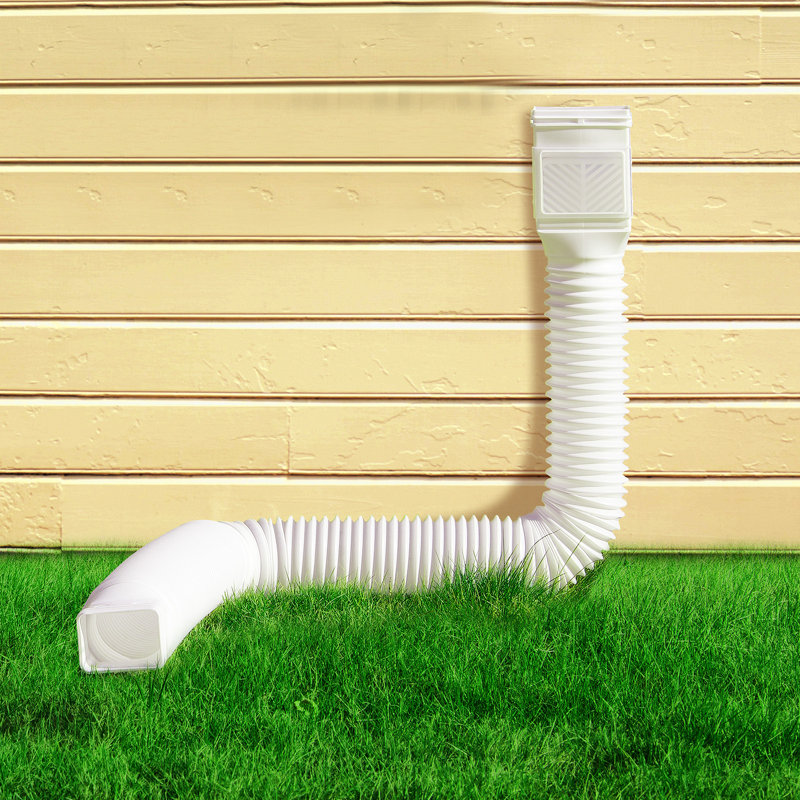 Rain Gutter Downspout Extensions 2-Pack Flexible Downspout Extender, White