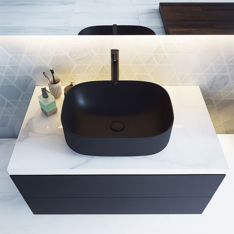 Bloom 54.40 Countertop (Vessel) Bathroom Sink Matte Black, Matte Black