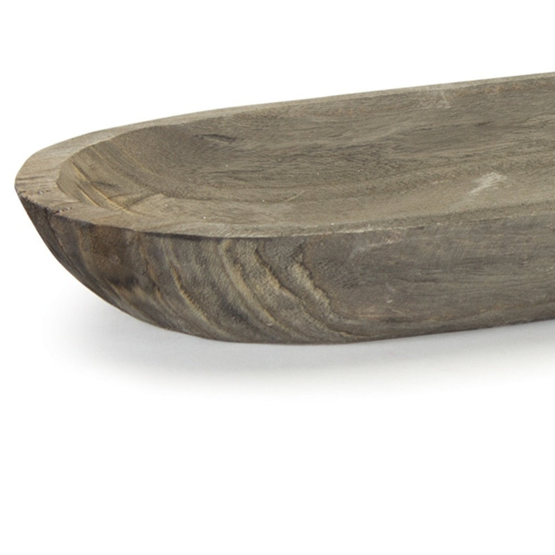 Ensemble de deux porte-bougies en bois massif brun