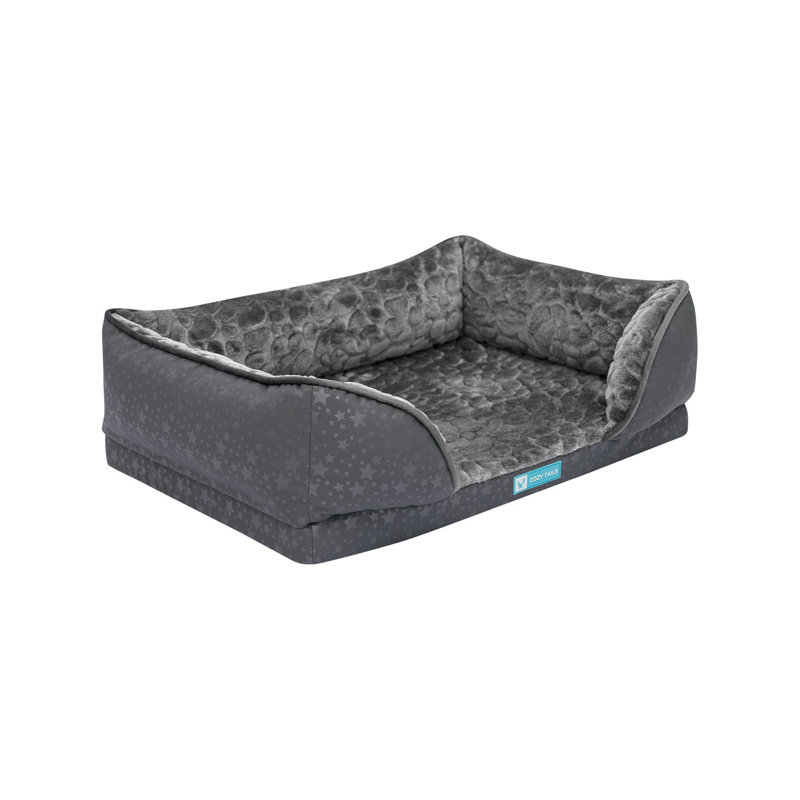 Lit orthopédique pour animal de compagnie avec coussin en mousse infusée de charbon de bambou, H 8 po x l 24 po x P 16 po