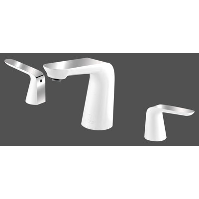 Pendant Series 8 In. Widespread 2-Handle Low-Arc Bathroom Faucet In Polished Chrome