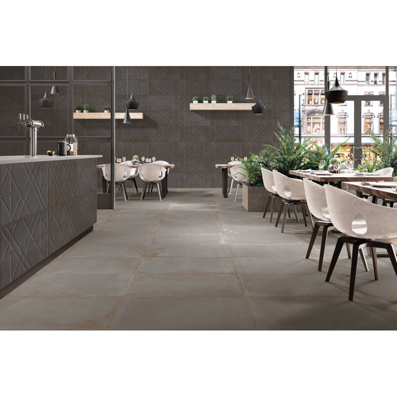 Mirage 18" x 36" Porcelain Tile, Black