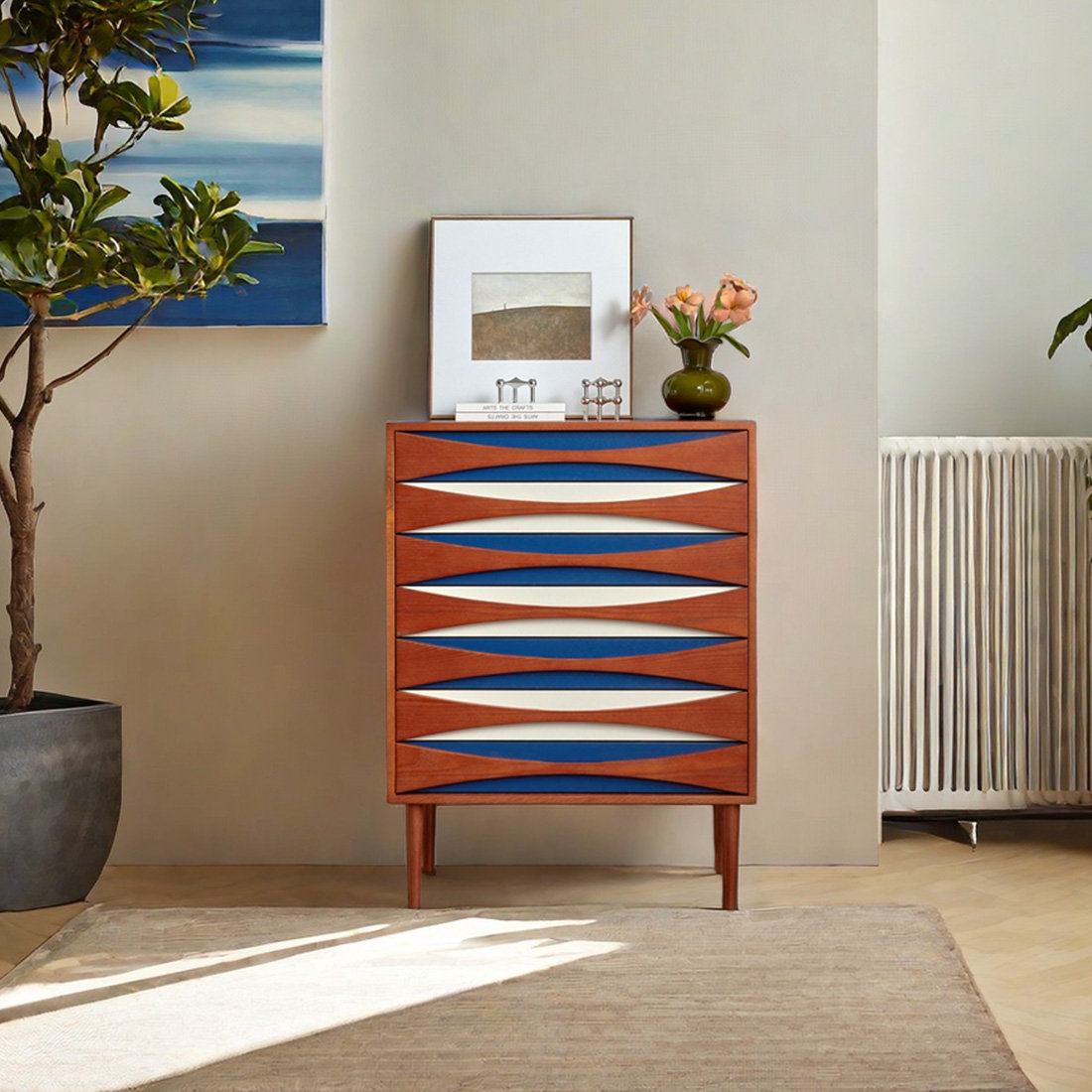 Morpho Nest Creations Commode d'appoint de salon de couleur rétro ...