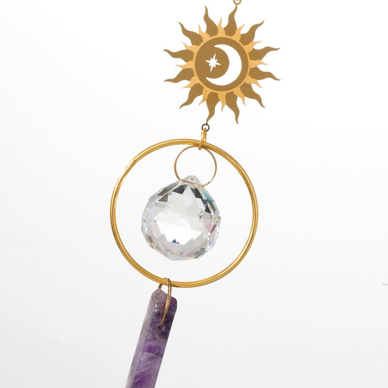 Suncatcher Sun avec pierre mauve