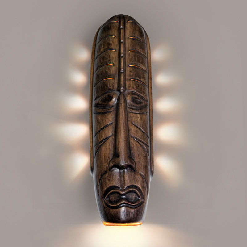 Hartzog Ceramic Wall Light, Dark Teak