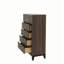 Bedroom Furniture Rustic Grey Oak Simple 1pc Tall Chest 5-Drawers Storage Solidwood Chest