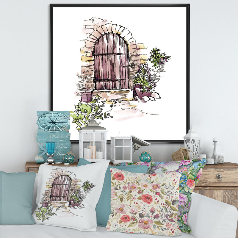 Vintage Old Europe View II - peinture sur toile encadrée