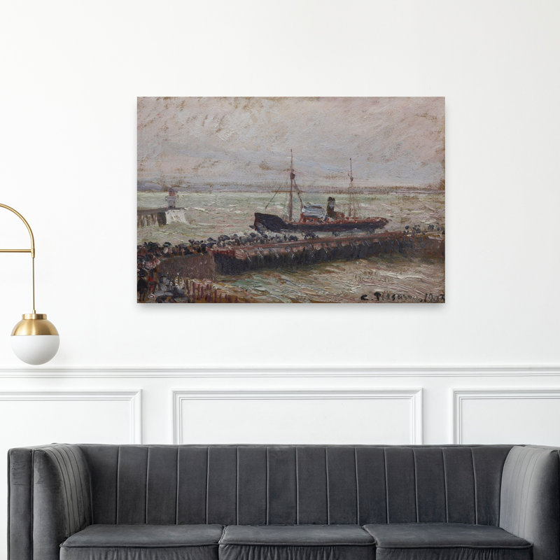 Ship Entering The Harbor At Le Havre, 1903 Contemporary Coastal Seascape Wall Art Print, 101.6cm H x 152.4cm W