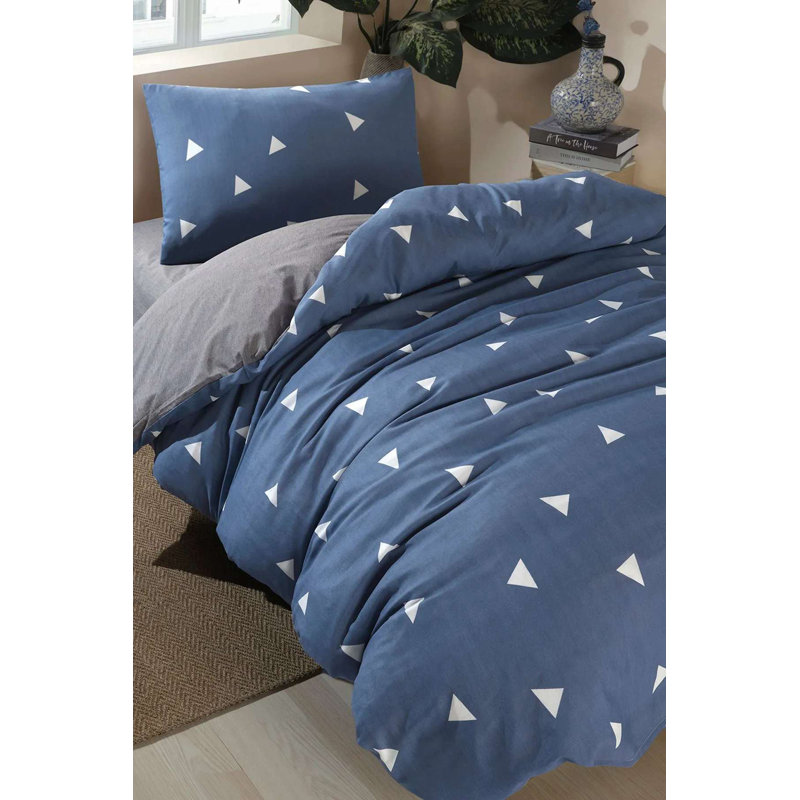 XXL Duvet Cover Set, Blue, 61 x 87 | 65% Cotton / 35% Polyester, 120 Thread Count | Includes 1 Pillowcase (31.5 x 31.5) | Machine Washable, Button Closure for Duvet, Envelope Pillowcase | Soft, Durable, and Stylish Bedding