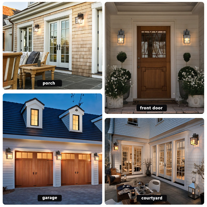  Outdoor Wall Lantern With Motion Sensor, Dusk To Dawn Exterior Light Fixtures Wall Mount, Led Outdoor Porch Light, Anti-Rust 100% Aluminum Modern Black Outdoor Wall Sconce For Garage, Entryway(Bulb Not Include)