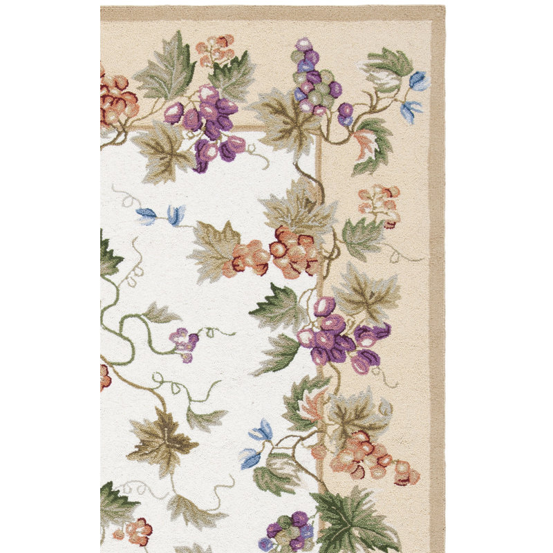 Tapis en laine crocheté à la main Brayton, Tapis de couloir 2 pi 6 po x 8 pi