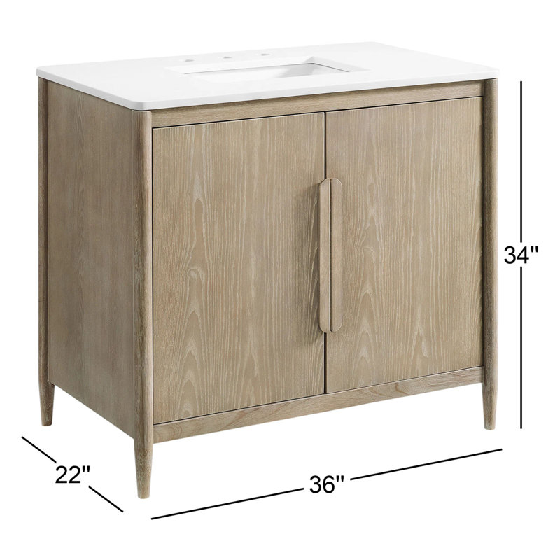 Alsup 36" Single Vanity With Quartz Countertop