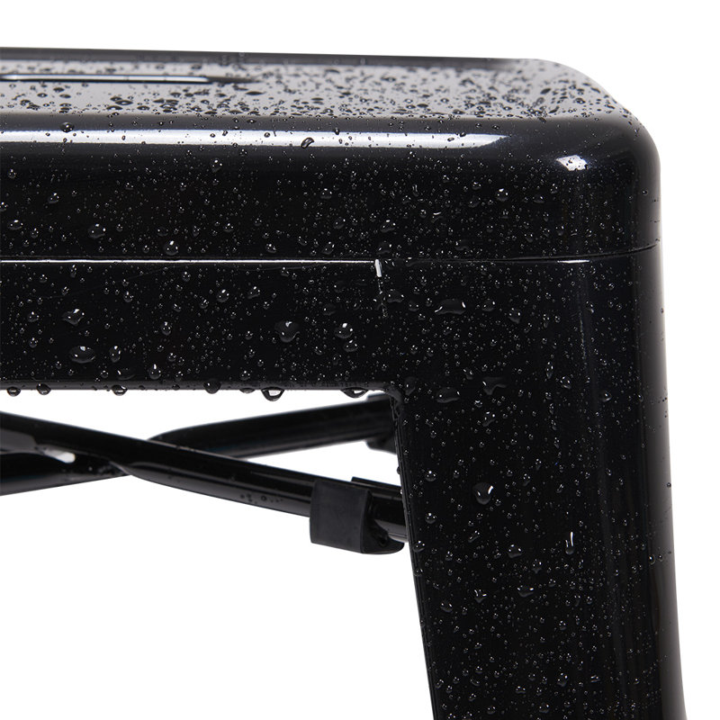 Tabouret court de 18 po en métal, Noir
