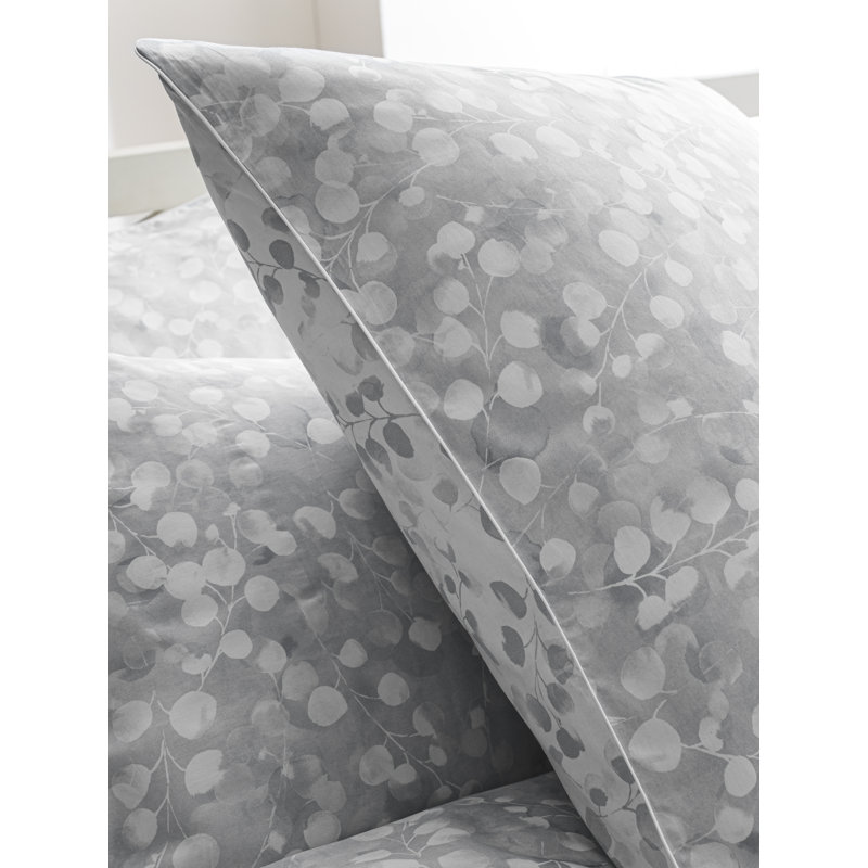 Rosée Gris Floral Pillow Sham, Standard/Twin