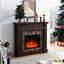 Produit de foyer électrique Cherry avec réglage de la flamme - l 39,44 po x P 11,78 po, H 45,54 po, télécommandée, lisse, unité de conception 3D contrôlée, flammes réglables, lisse