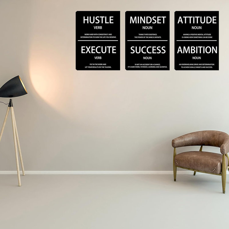 3 Pieces Motivational Wall Decor - 12 x 16 Inspirational Wall Art for Bedroom Living Room Motivational Posters Mindset Canvas Painting Picture Home Decoration Office Decor