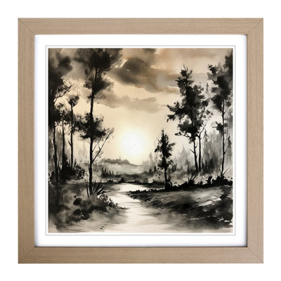 Sunrise Ink Wash - Framed Print